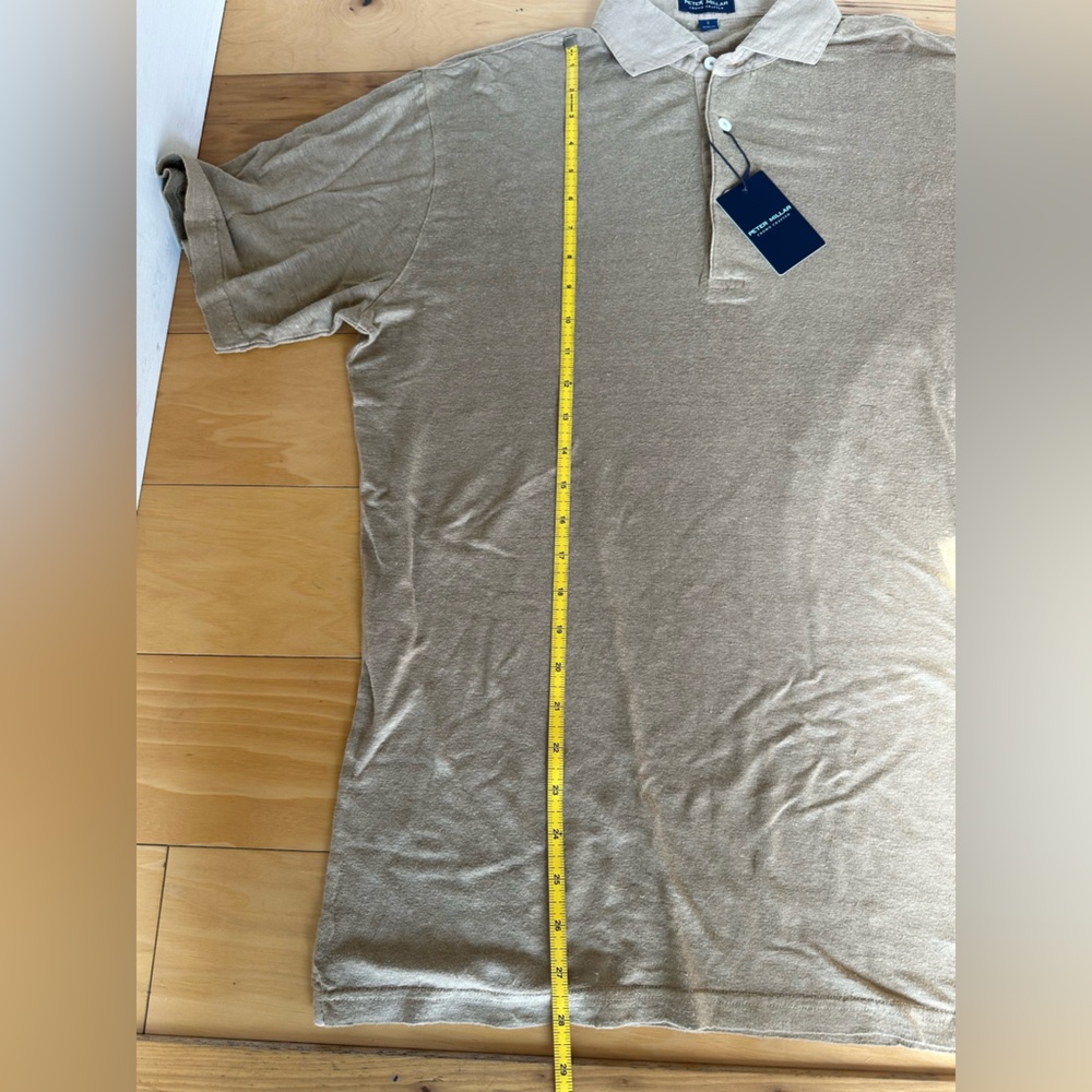 Peter Millar Men's Polo in Light Tan - Picture 2 of 6